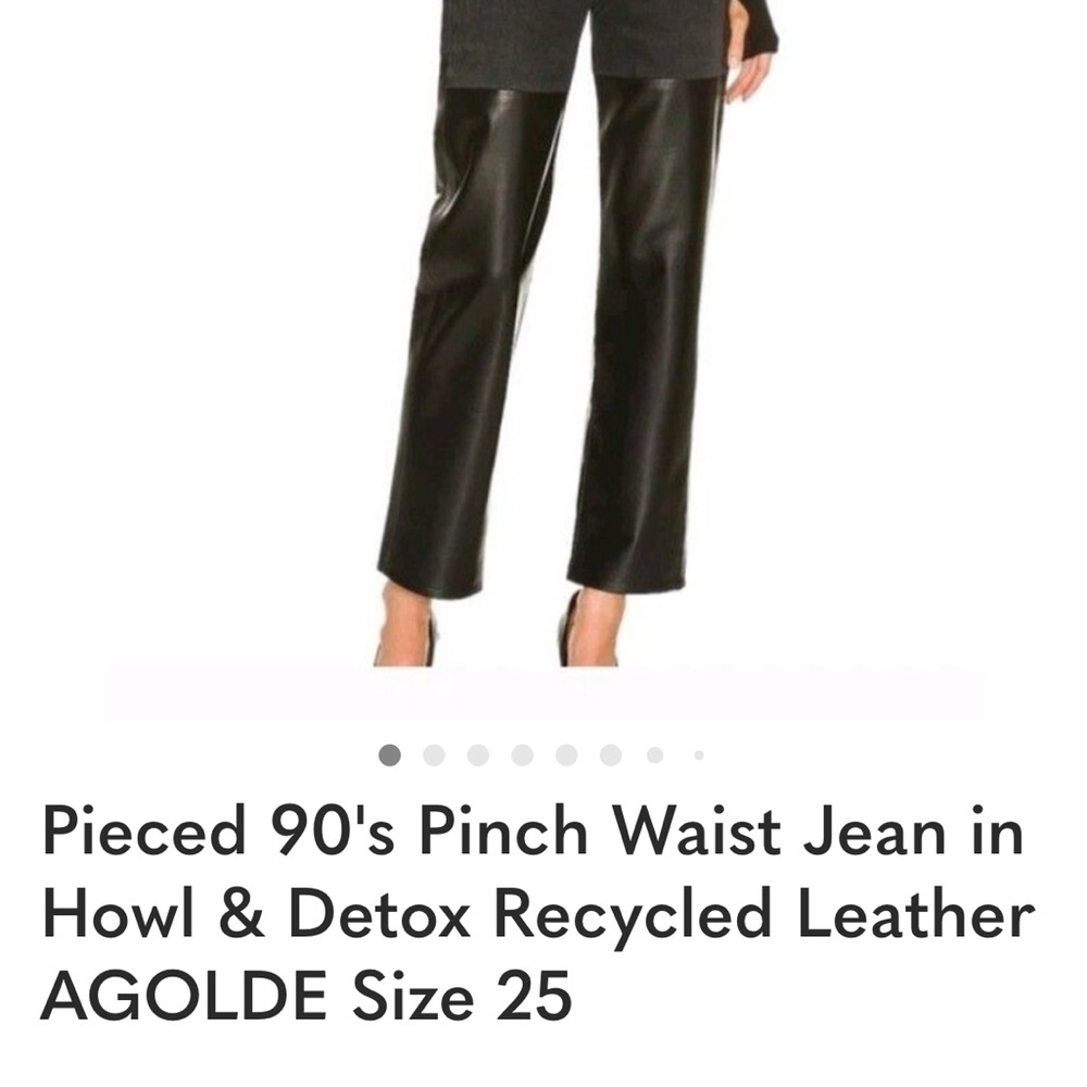 Agolde 90’s Pinch Waist Jean in Howl & Detox Recycled Leather AGOLDE size 25